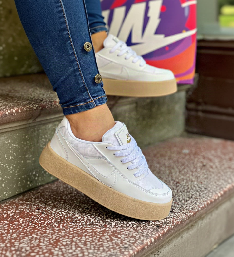 Tenis Urban White Platform