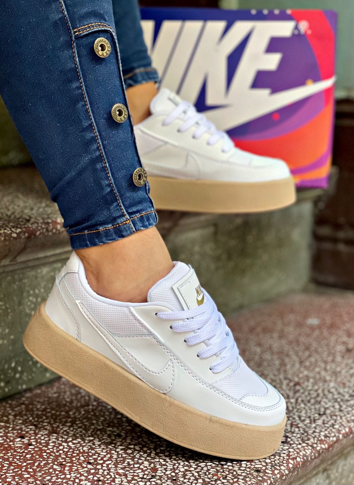 Tenis Urban White Platform