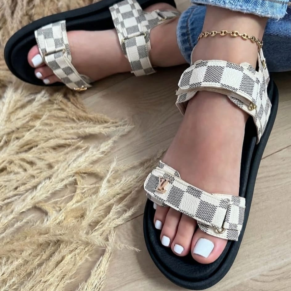 Sandalias - Diseño En Cuadros