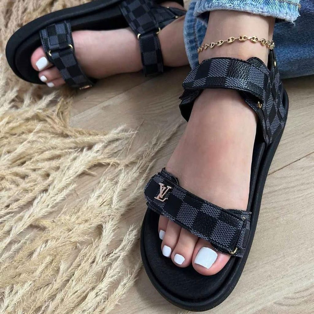 Sandalias - Diseño En Cuadros